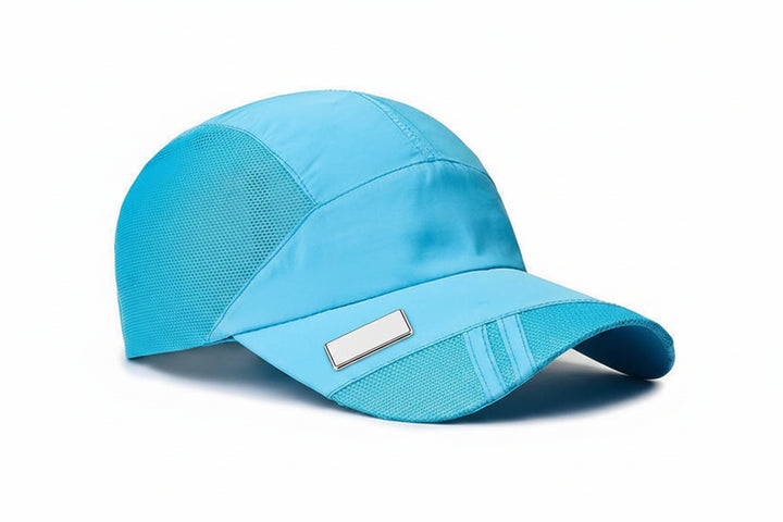 Air-Permeable Mesh Running Cap with Moisture-Wicking Fabric and Adjustable Strap