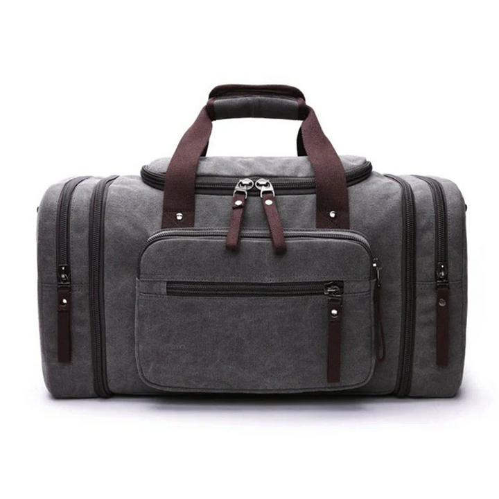Canvas Travel Bag With Large Capacity, Multiple Compartments And Carry Straps