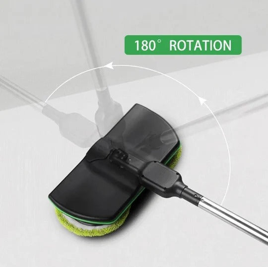 Spinning Floor Mop with Adjustable Handle and 180-Degree Pivot, 40-50 Min Runtime