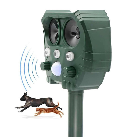 Solar Ultrasonic Animal Repellent with Motion Sensor and Light, 26 Ft Range