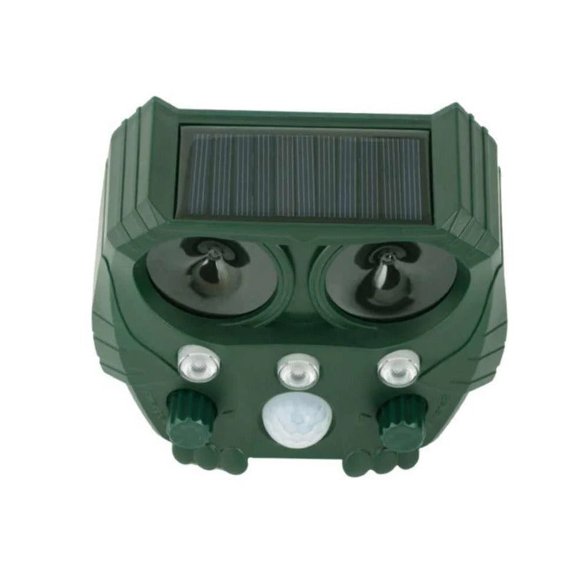 Solar Powered Animal Repellent with Motion Sensor and Ultrasonic Sound for Cats, Foxes, Squirrels, Rats and Dogs