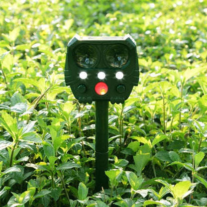 Solar Ultrasonic Animal Repellent with Motion Sensor and Light, 26 Ft Range