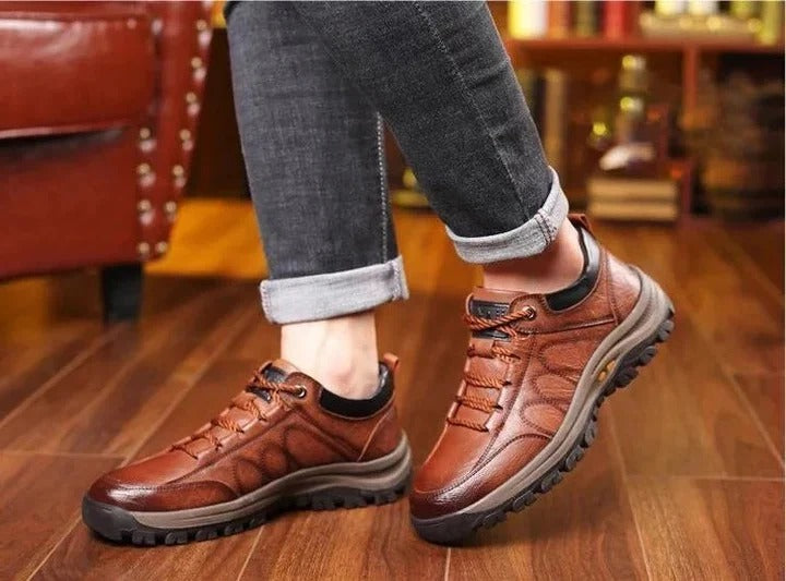 Men's Slip-On Shoes with Arch Support and Padded Interior, Hand-Stitched