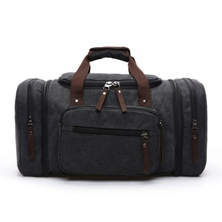 Canvas Travel Bag With Large Capacity, Multiple Compartments And Carry Straps