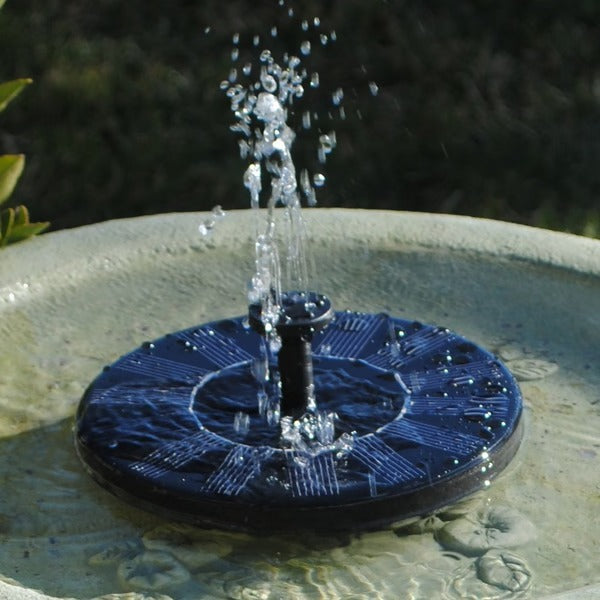 Floating Solar Fountain Pump with Four Interchangeable Nozzles for Birdbaths and Ponds