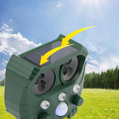 Solar Ultrasonic Animal Repellent with Motion Sensor and Light, 26 Ft Range