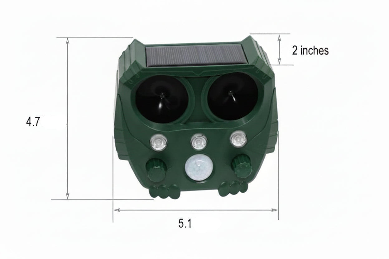 Solar Ultrasonic Animal Repellent with Motion Sensor and Light, 26 Ft Range