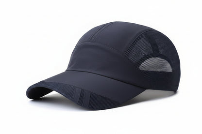Air-Permeable Mesh Running Cap with Moisture-Wicking Fabric and Adjustable Strap