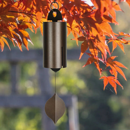 Wind Chime Bell with Dual Resonance Chamber and Ash Wood Clapper, 12 Inches