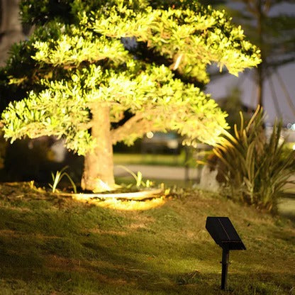 Outdoor Solar Spotlight with Adjustable Zoom Lens and RGB Color Modes, IP65 Rated