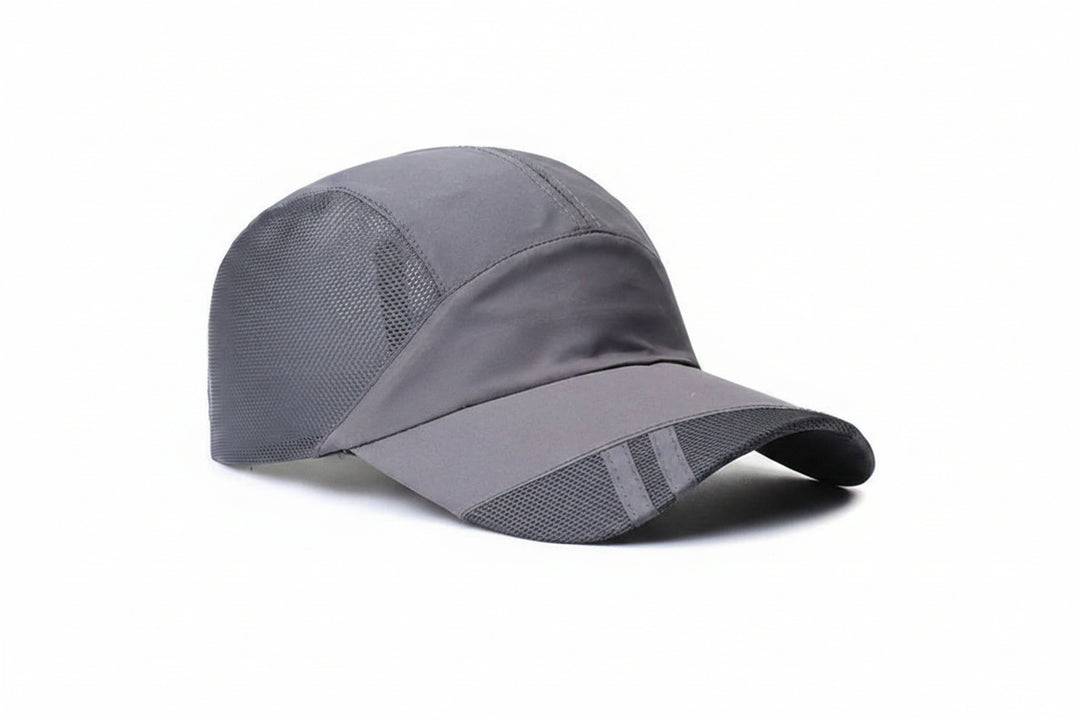 Air-Permeable Mesh Running Cap with Moisture-Wicking Fabric and Adjustable Strap