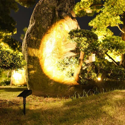 Outdoor Solar Spotlight with Adjustable Zoom Lens and RGB Color Modes, IP65 Rated