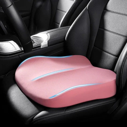 Car Seat Booster Cushion with 3-Inch Height Lift and Contoured Hip Support