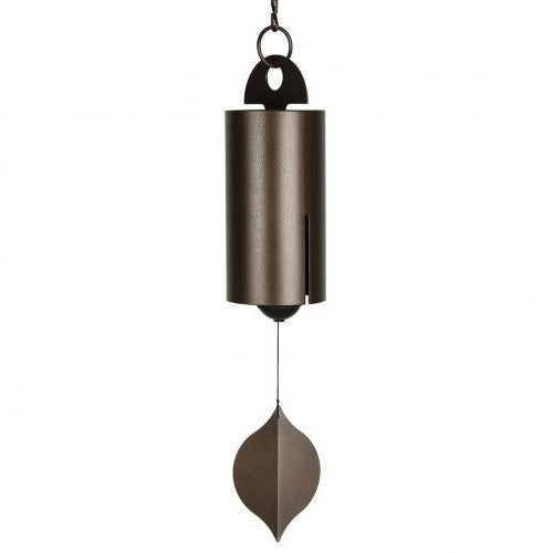 Wind Chime Bell with Dual Resonance Chamber and Ash Wood Clapper, 12 Inches