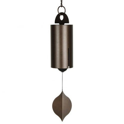 Wind Chime Bell with Dual Resonance Chamber and Ash Wood Clapper, 12 Inches