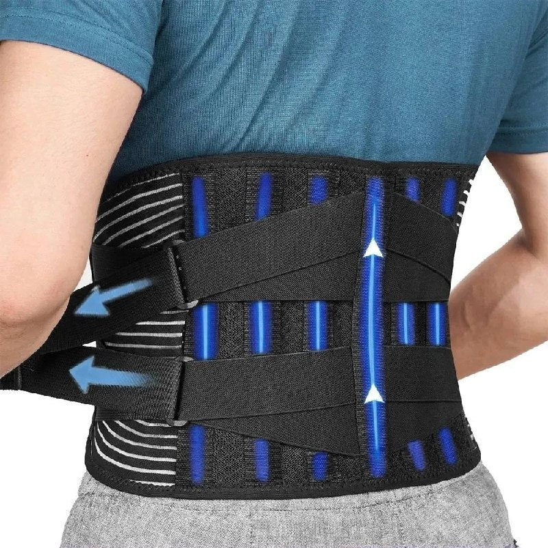 Lumbar Belt with Four-Way Stretch Fabric and Steel Spring Stabilizers