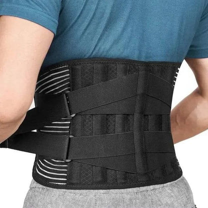 Lumbar Belt with Four-Way Stretch Fabric and Steel Spring Stabilizers