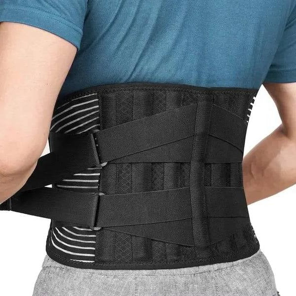Lumbar Belt with Four-Way Stretch Fabric and Steel Spring Stabilizers