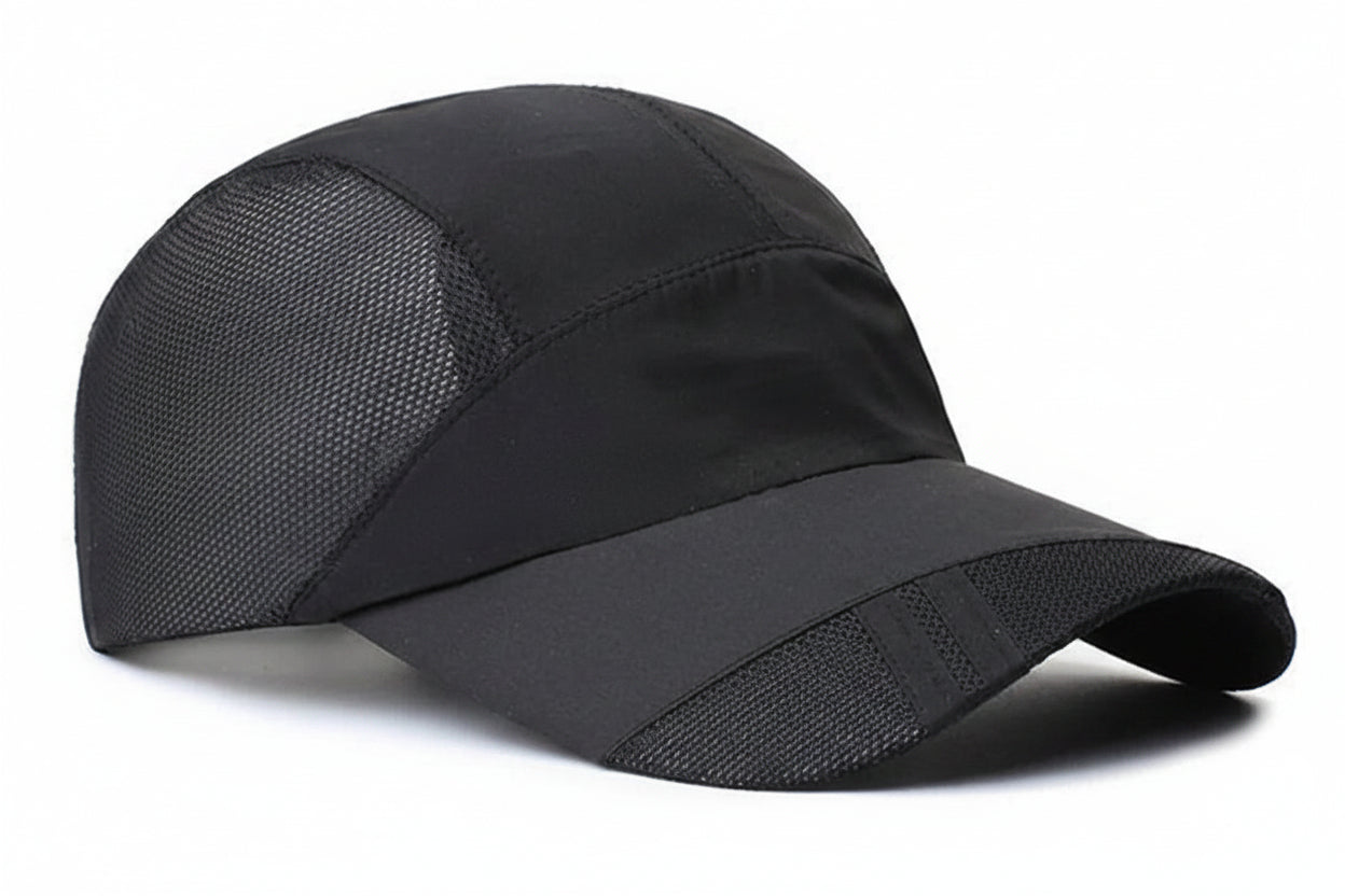 Air-Permeable Mesh Running Cap with Moisture-Wicking Fabric and Adjustable Strap