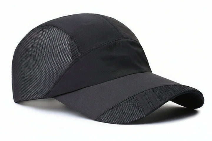 Air-Permeable Mesh Running Cap with Moisture-Wicking Fabric and Adjustable Strap
