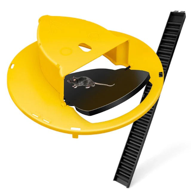 Rodent Bucket Trap Cover with Auto-Reset Flip Mechanism and Access Ladders, 20 Mice Capacity