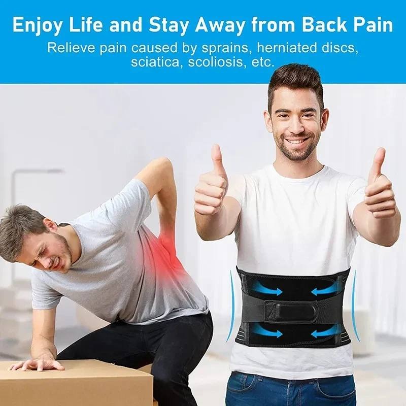 Lumbar Belt with Four-Way Stretch Fabric and Steel Spring Stabilizers