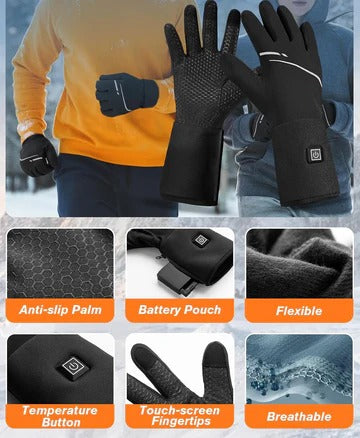 Heated Gloves Rechargeable Battery Powered For Winter Outdoor Activities