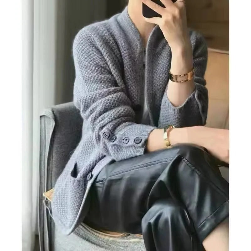 Wool Sweater Jacket Thick Insulated Warm For Cold Winter Weather