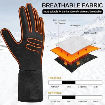 Heated Gloves Rechargeable Battery Powered For Winter Outdoor Activities