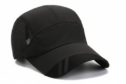 Air-Permeable Mesh Running Cap with Moisture-Wicking Fabric and Adjustable Strap