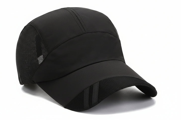 Air-Permeable Mesh Running Cap with Moisture-Wicking Fabric and Adjustable Strap