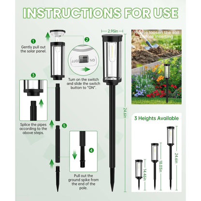 Solar Pathway Light with Automatic Sensor and Decorative Patterns