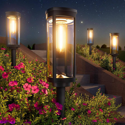 Solar Pathway Light with Automatic Sensor and Decorative Patterns