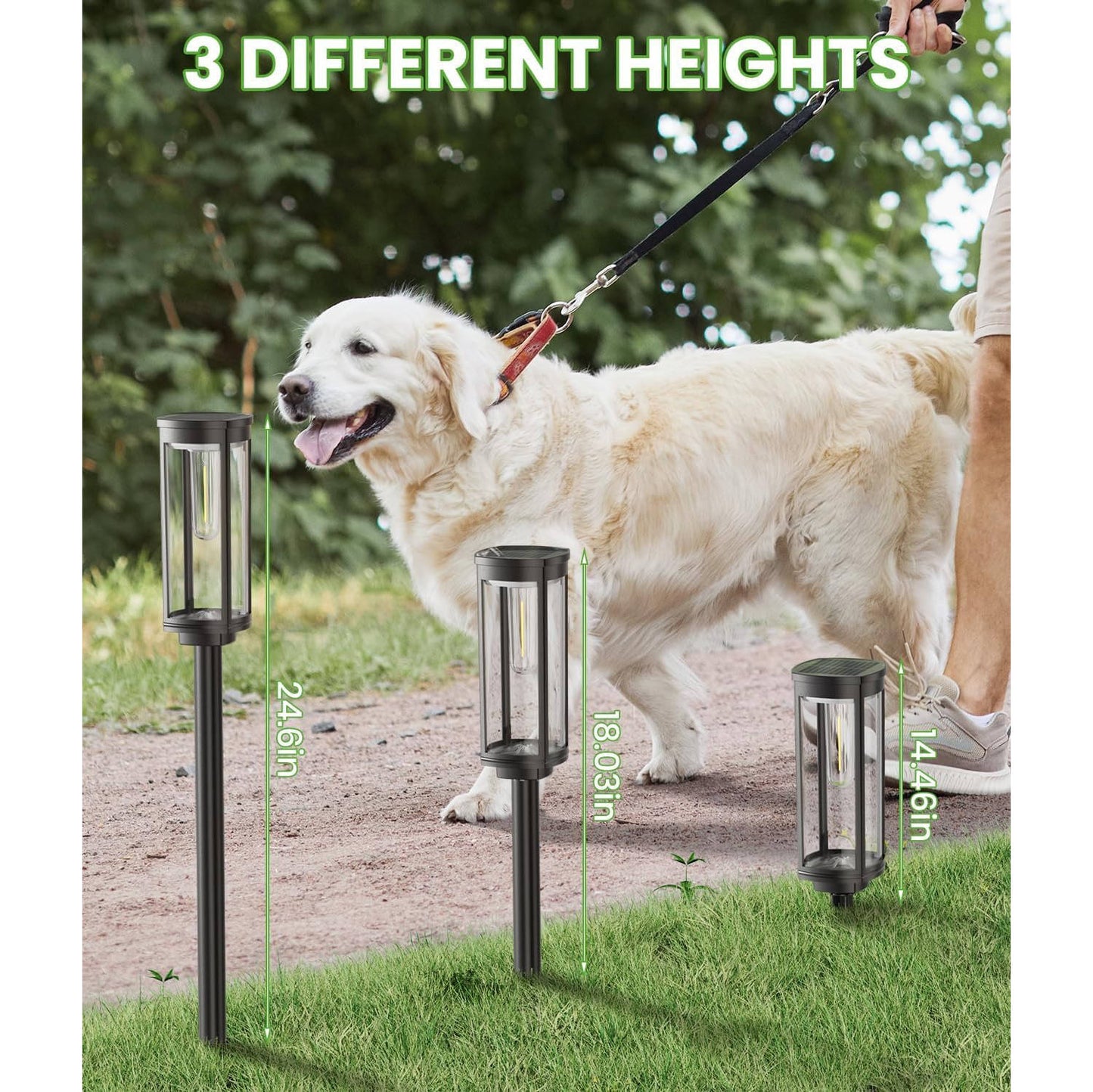 Solar Pathway Light with Automatic Sensor and Decorative Patterns