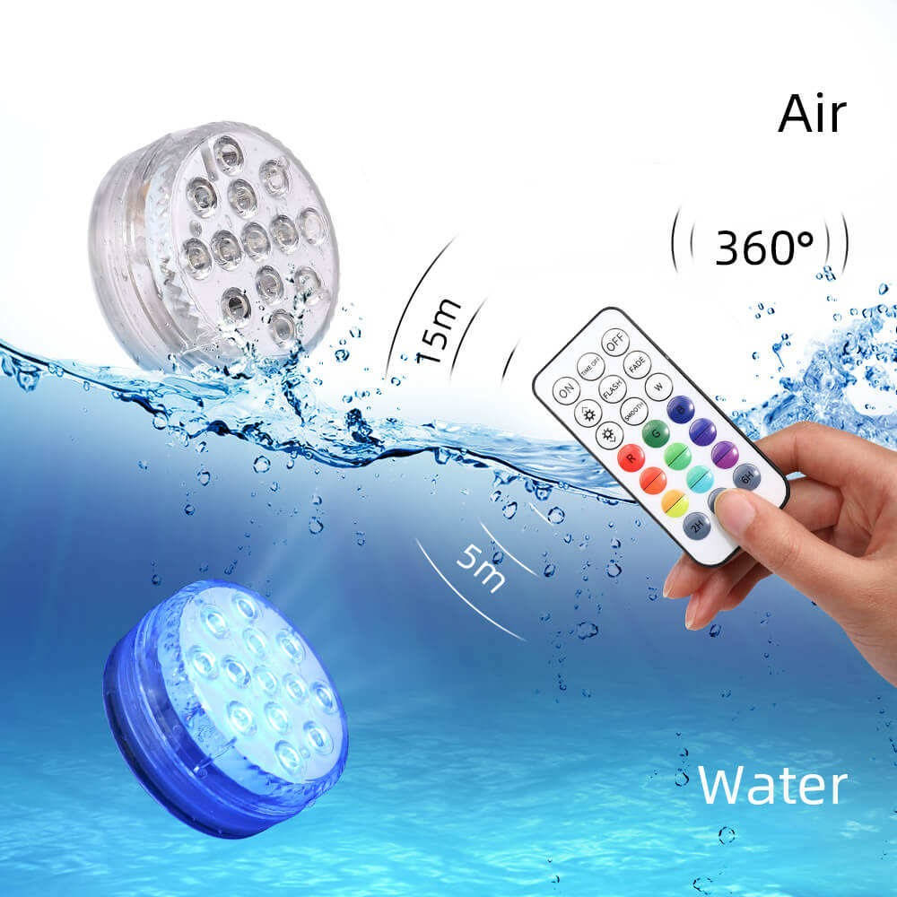 Color Changing Underwater Pool Light with Radio Frequency Remote and 16 Modes