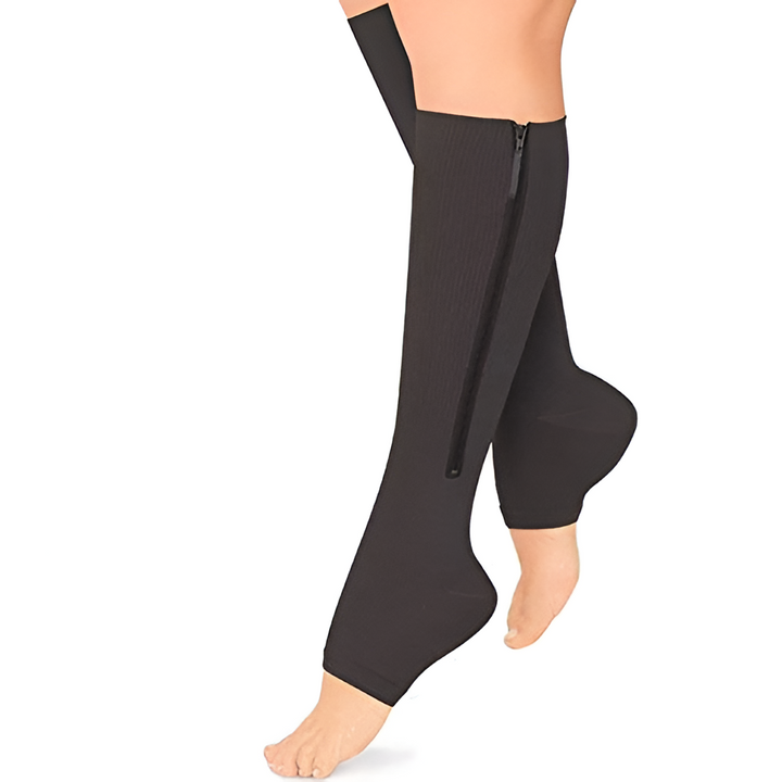 Compression Socks With Zippered Support, 20–30 mmHg Compression Level