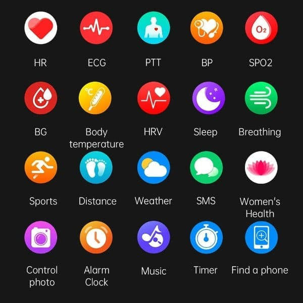 Health Tracking Smartwatch with Optical Sensors and AMOLED Touchscreen