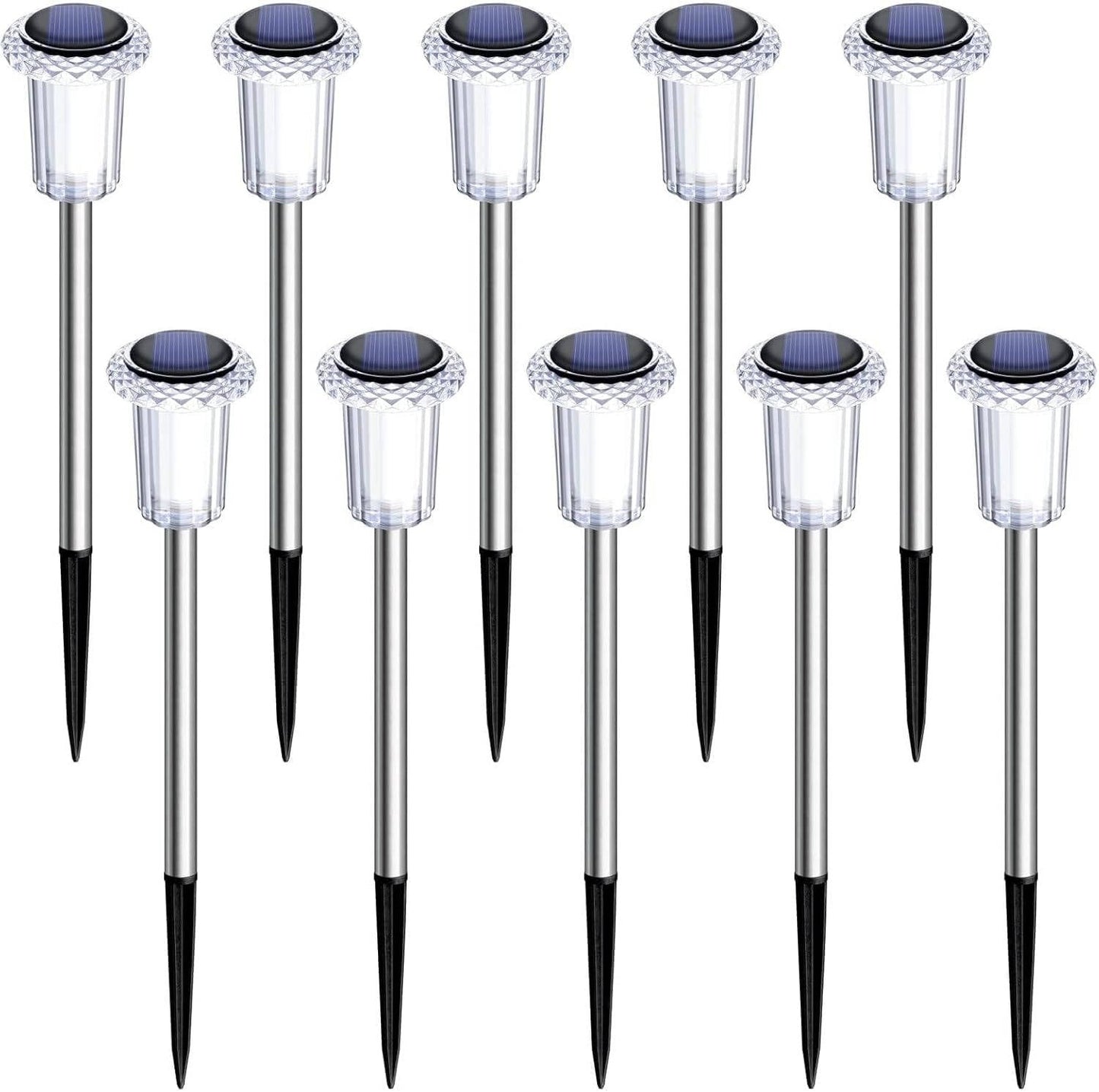 Solar Pathway Lights with Cool White LED and Snowflake Pattern