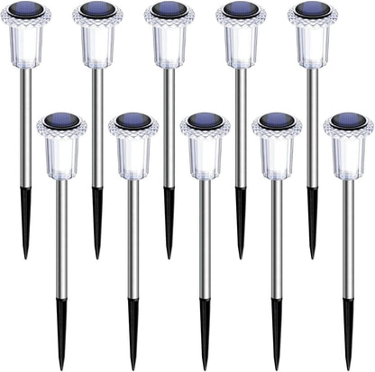 Solar Pathway Lights with Cool White LED and Snowflake Pattern