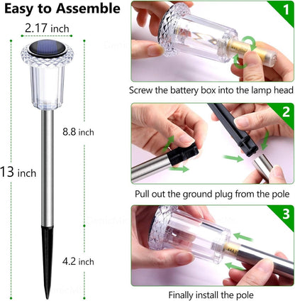 Solar Pathway Lights with Cool White LED and Snowflake Pattern
