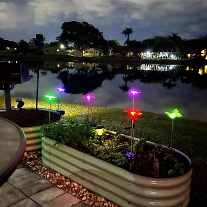 Outdoor Solar Butterfly Dragonfly Garden Stake Lights Set of 6