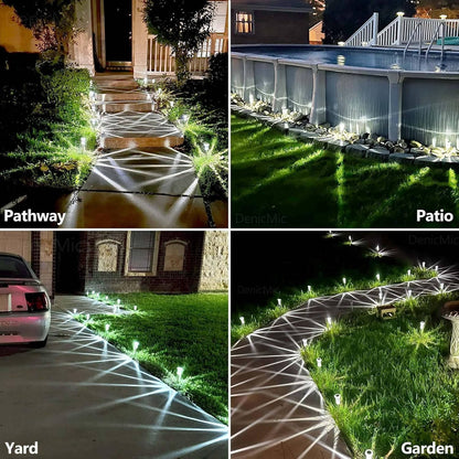 Solar Pathway Lights with Cool White LED and Snowflake Pattern