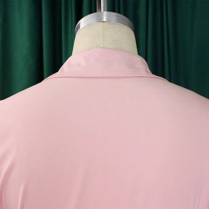 Women's Button-Front Maxi Dress - Puff Sleeve A-Line with Lapel Collar