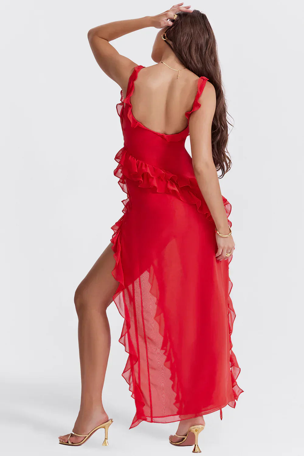 VANESSA MIDI DRESS - RUBY RED