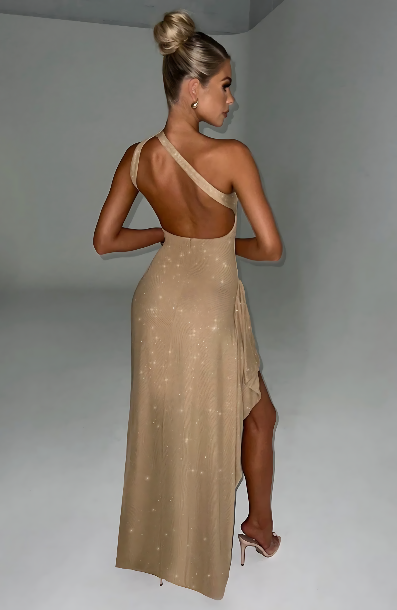 LIVIA MAXI DRESS - HONEY GOLD SPARKLE