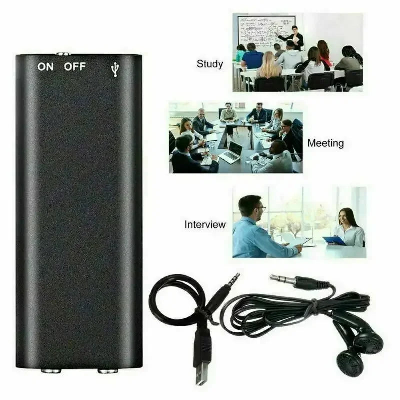 Voice Activated Audio Recorder with Noise Reduction and Magnetic Mount, 8GB Storage