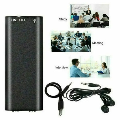 Voice Activated Audio Recorder with Noise Reduction and Magnetic Mount, 8GB Storage
