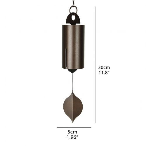 Wind Chime Bell with Dual Resonance Chamber and Ash Wood Clapper, 12 Inches