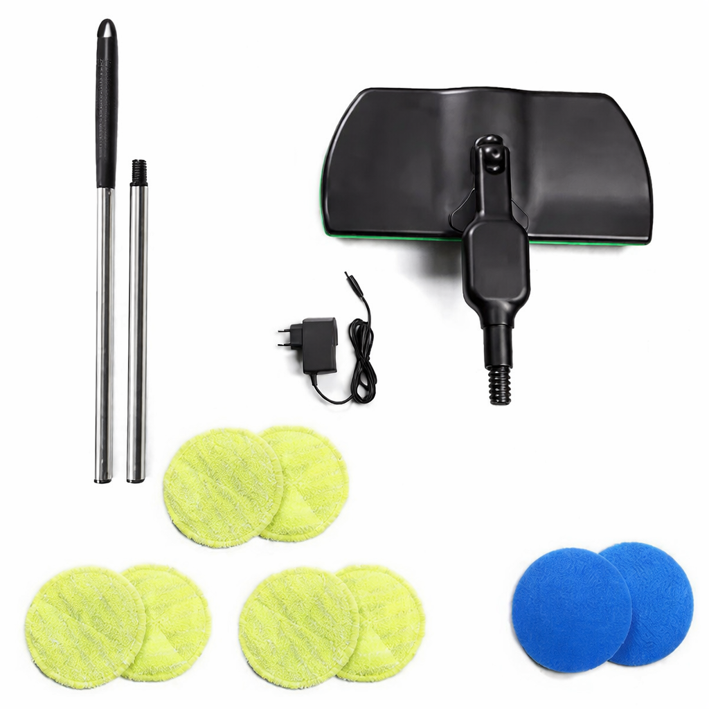 Spinning Floor Mop with Adjustable Handle and 180-Degree Pivot, 40-50 Min Runtime