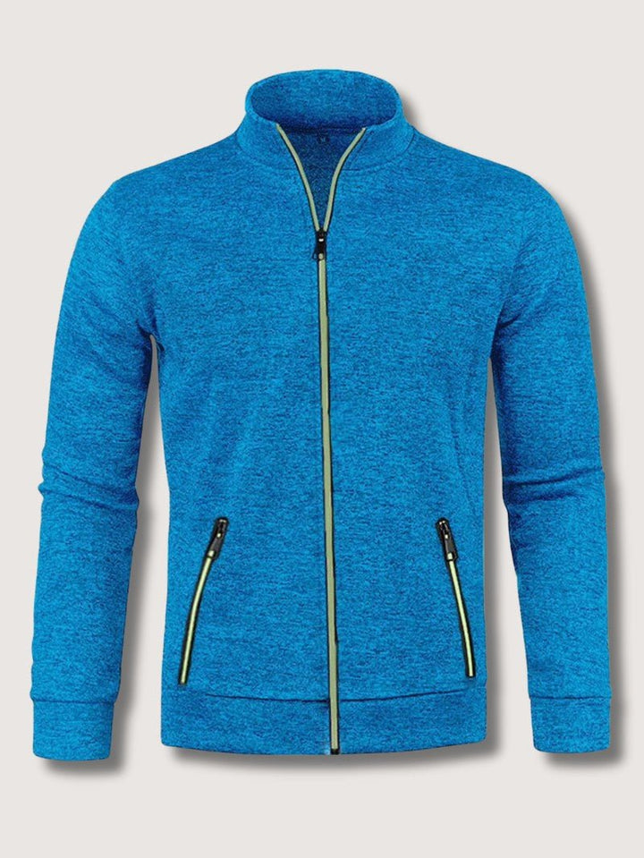 Full-Zip Knit Cardigan For Men, Long Sleeve Casual Layering Sweater